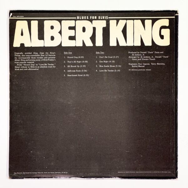 Back cover of Blues For Elvis by Albert King