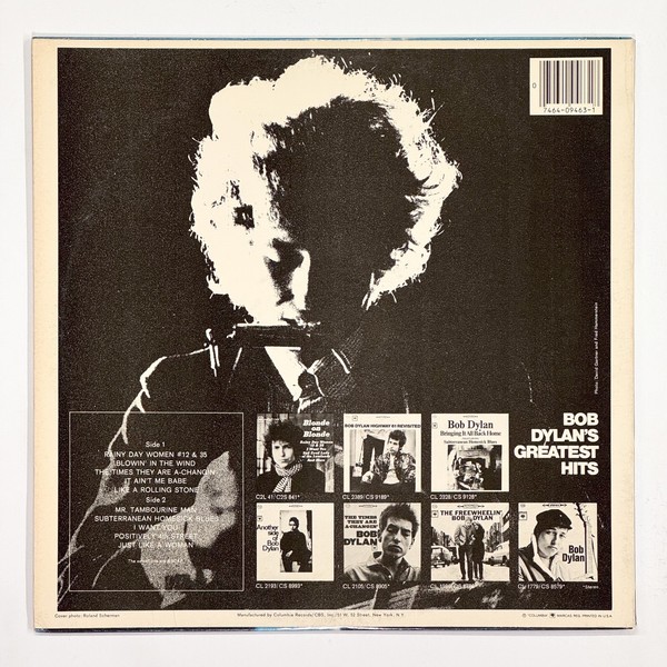 Back cover of Bob Dylan's Greatest Hits by Bob Dylan