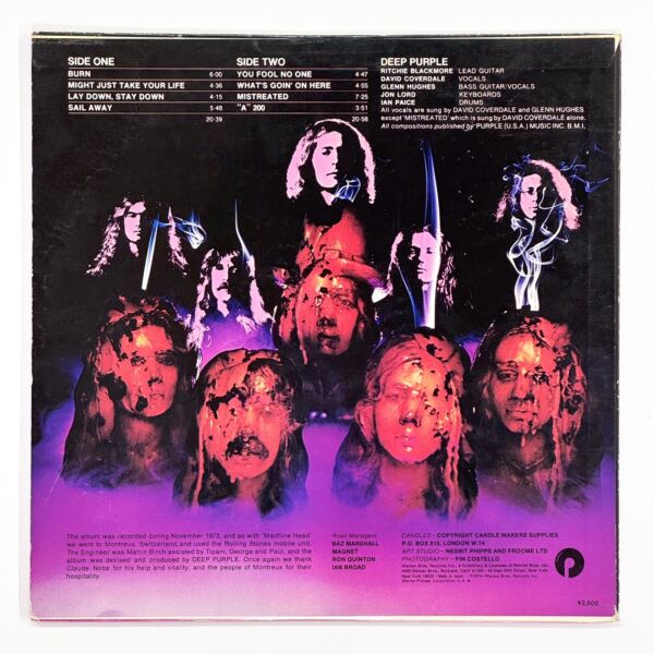 Back cover of Burn by Deep Purple