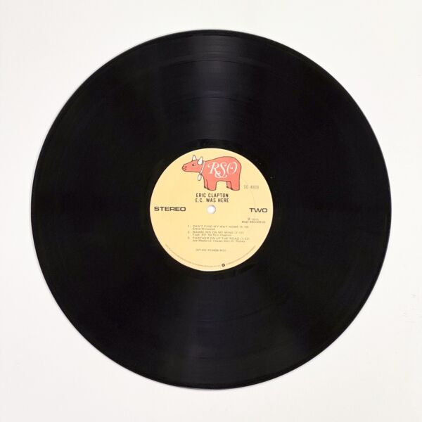 Back of the record E.C. Was Here by Eric Clapton