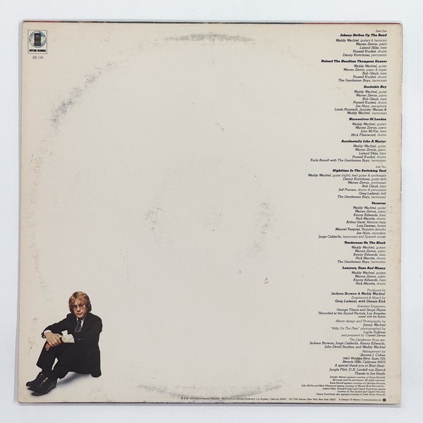 Back cover of Excitable Boy by Warren Zevon
