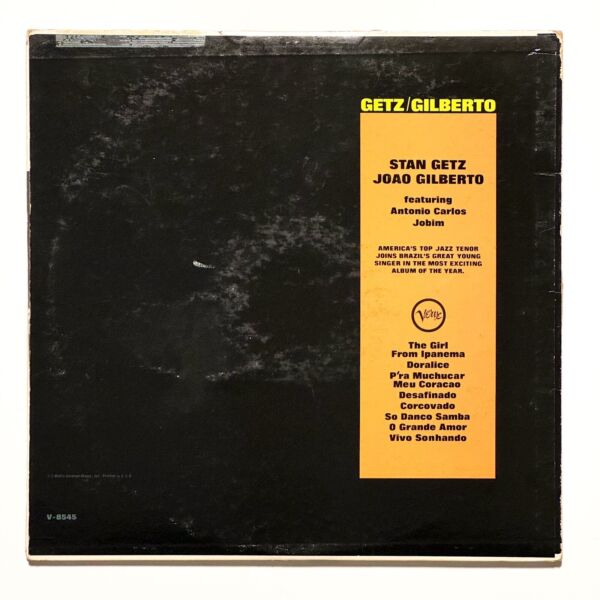 Back cover of Getz / Gilberto by Stan Getz & Joao Gilberto