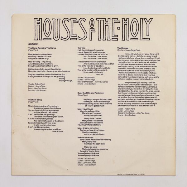 Additional image for album Houses Of The Holy by Led Zeppelin