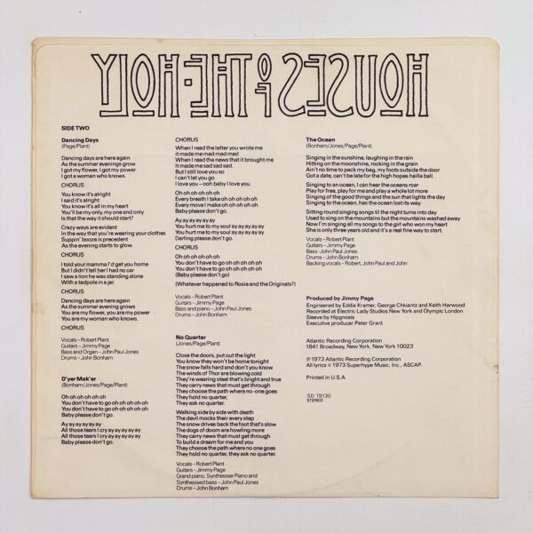 Additional image for album Houses Of The Holy by Led Zeppelin
