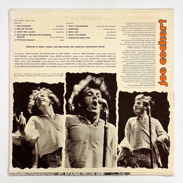 Back cover of Joe Cocker! by Joe Cocker