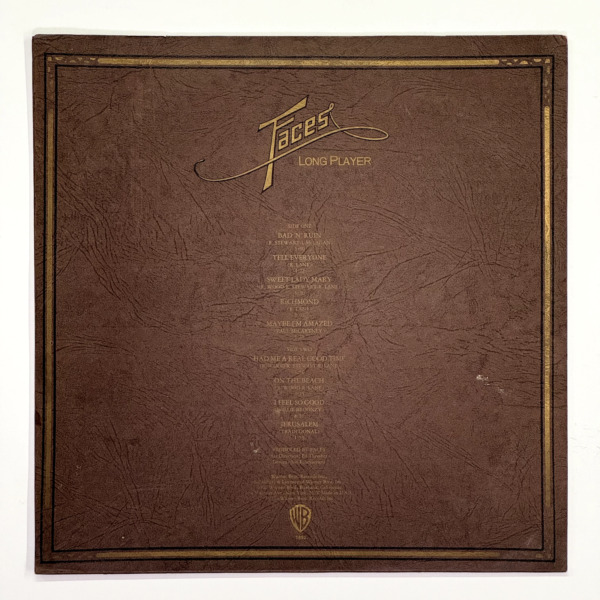 Back cover of Long Player by Faces