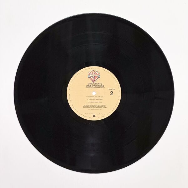 Back of the record Love Over Gold by Dire Straits