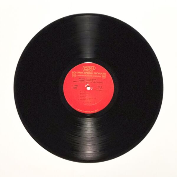 Back of the record Merry Christmas by Johnny Mathis