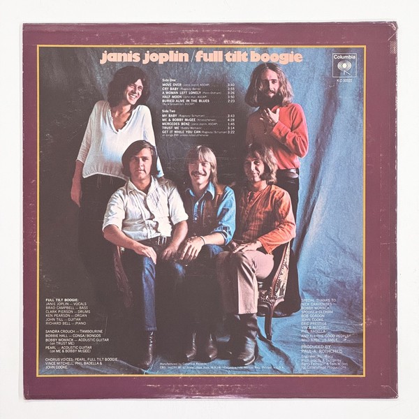 Back cover of Pearl by Janis Joplin