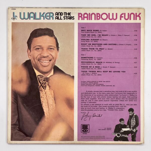 Back cover of Rainbow Funk by Jr. Walker And The All Stars