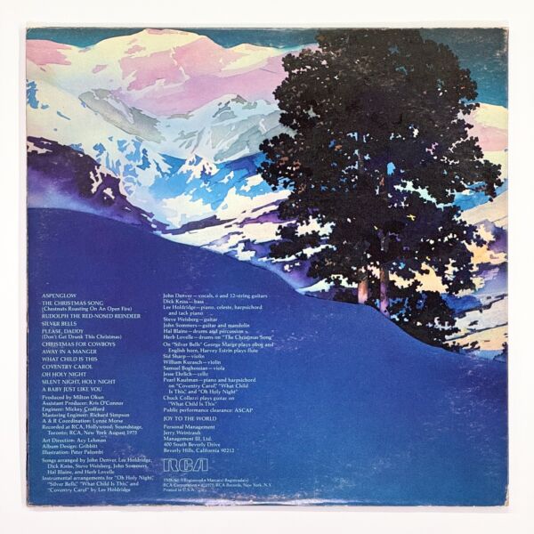 Back cover of Rocky Mountain Christmas by John Denver
