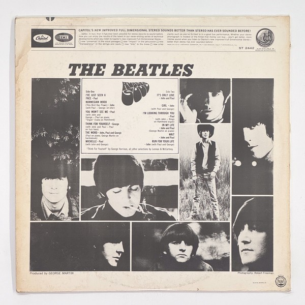 Back cover of Rubber Soul by The Beatles