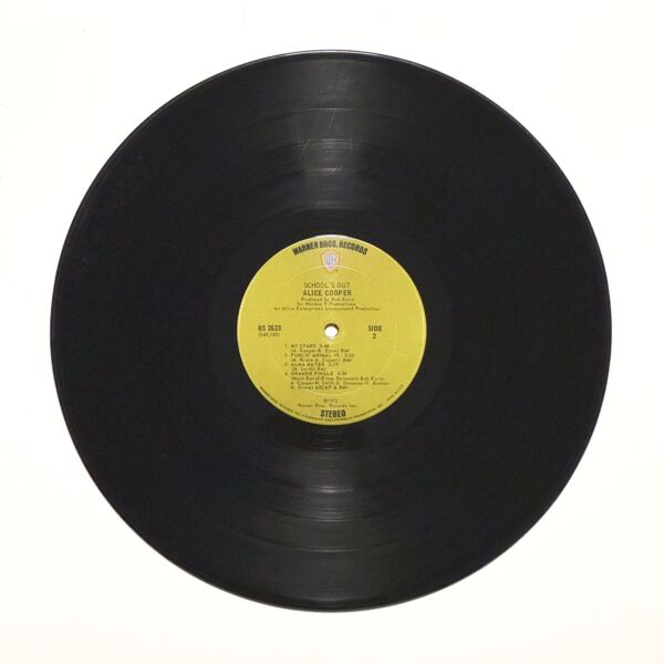Back of the record School's Out by Alice Cooper