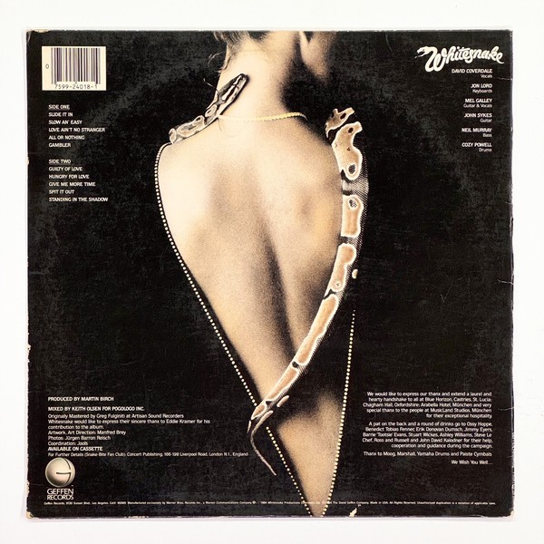 Back cover of Slide It In by Whitesnake