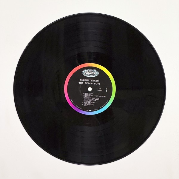 Back of the record Surfin' Safari by The Beach Boys