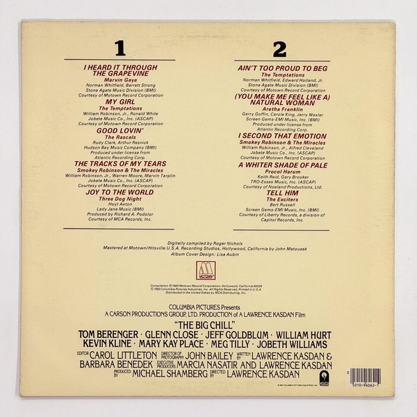 Back cover of The Big Chill Soundtrack by Various