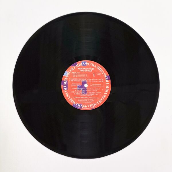 Back of the record Tug Of War by Paul McCartney