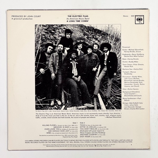 Back cover of A Long Time Comin' by The Electric Flag
