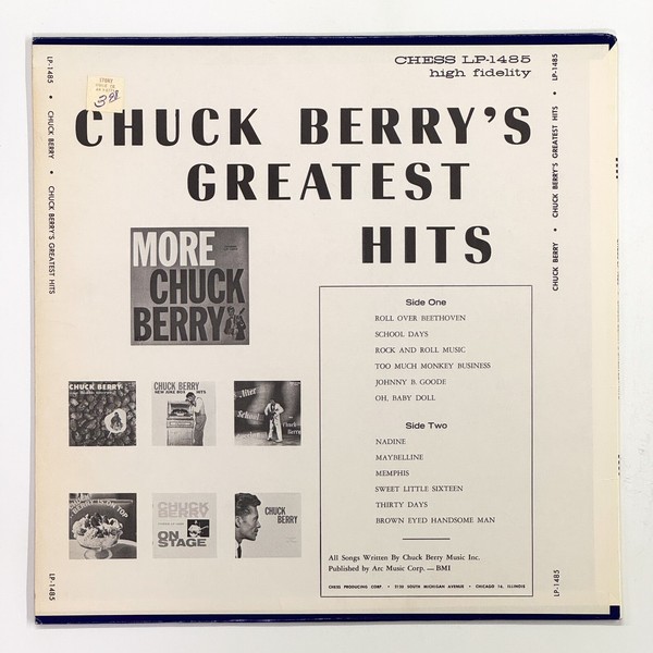 Back cover of Chuck Berry's Greatest Hits by Chuck Berry