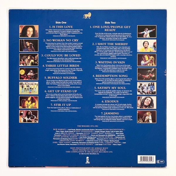 Back cover of Legend by Marley, Bob & Wailers