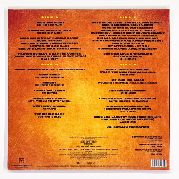 Back cover of Once Upon A Time In Hollywood Soundtrack by Various