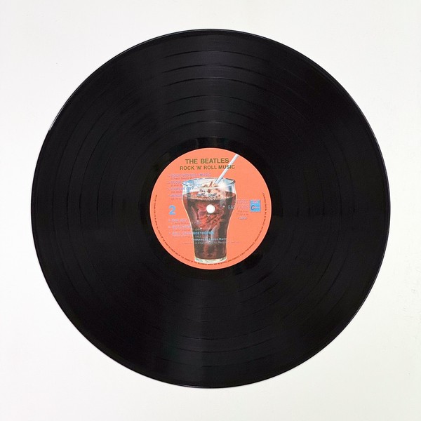 Back of the record Rock 'N' Roll Music by The Beatles