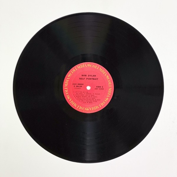 Back of the record Self Portrait by Bob Dylan