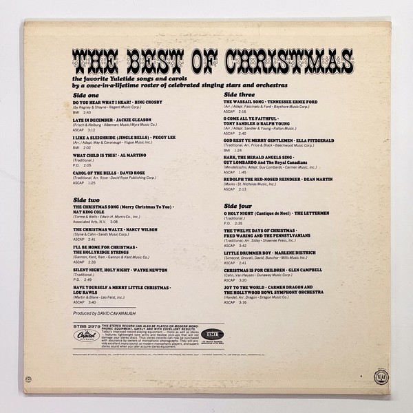 Back cover of The Best Of Christmas by Various