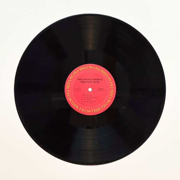 Back of the record Monk's Greatest Hits by Thelonious Monk