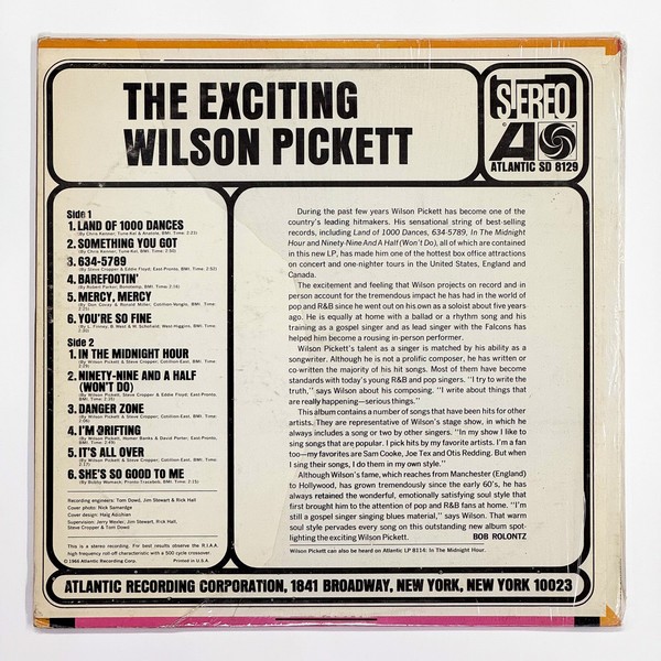 Back cover of The Exciting Wilson Pickett by Wilson Pickett