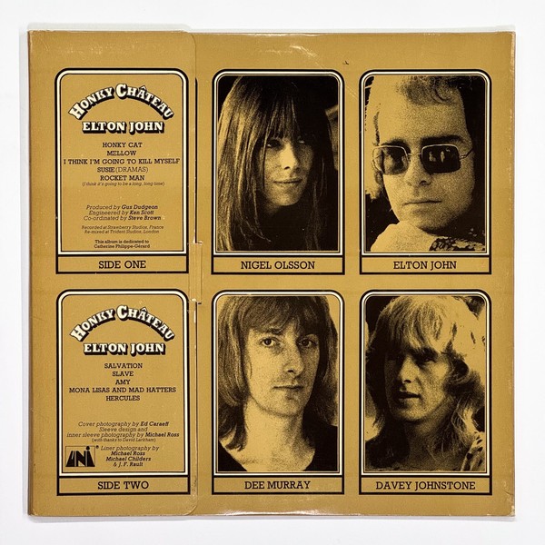 Back cover of Honky Chateau by Elton John