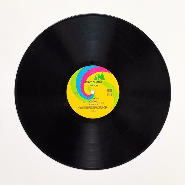 Back of the record Honky Chateau by Elton John