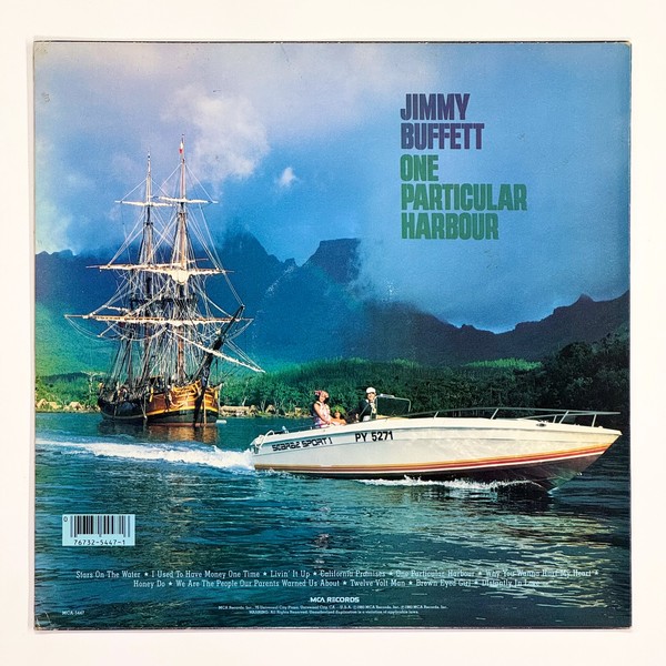 Back cover of One Particular Harbour by Jimmy Buffett