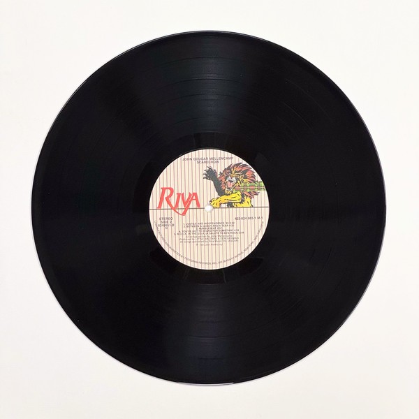 Back of the record Scarecrow by John Cougar Mellencamp